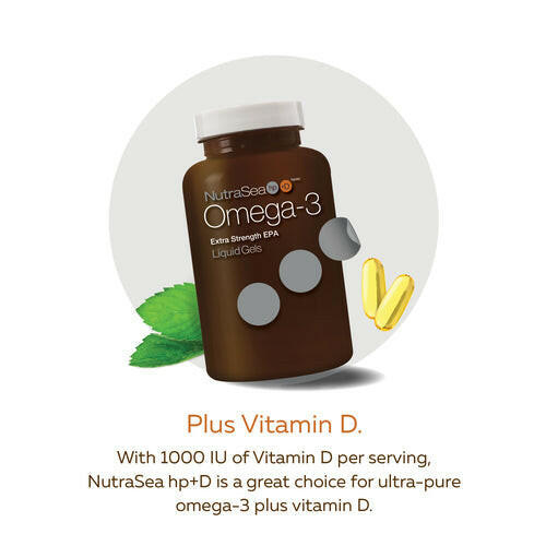 NutraSea HP + D Omega-3 液體凝膠 - 新鮮薄荷（60 粒軟膠囊） 