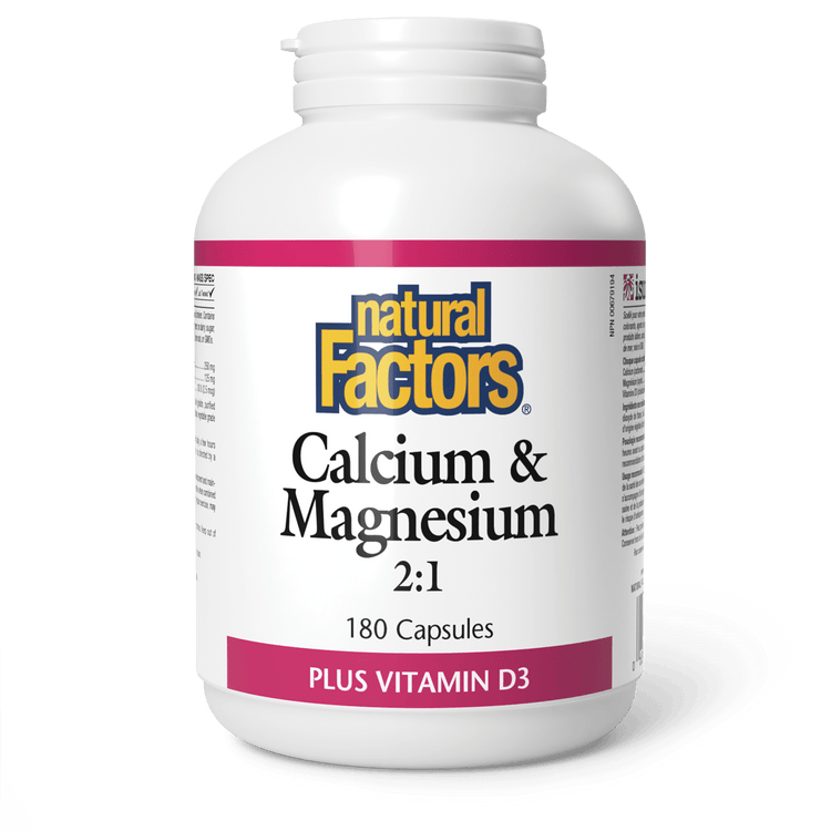 Natural Factors Calcium & Magnesium 2:1 Plus Vitamin D3 (180caps)