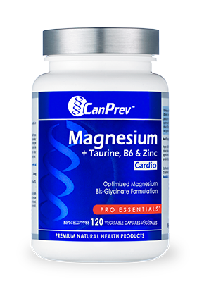 CanPrev Magnesium + Taurine, B6 & Zinc for Cardio (120 Vegetable Capsules)