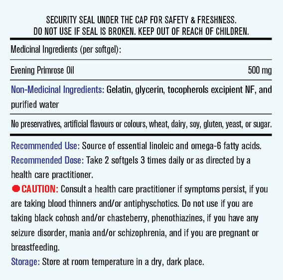 Maplelife Evening Primrose Oil 500 mg (90 Softgels)