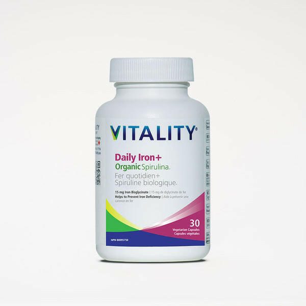 VITALITY Daily Iron + Organic Spirulina (30 | 60 Vcap)
