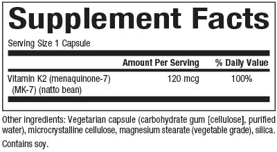 Natural Factors Vitamin K2 120mcg (60 | 120 Vcaps)