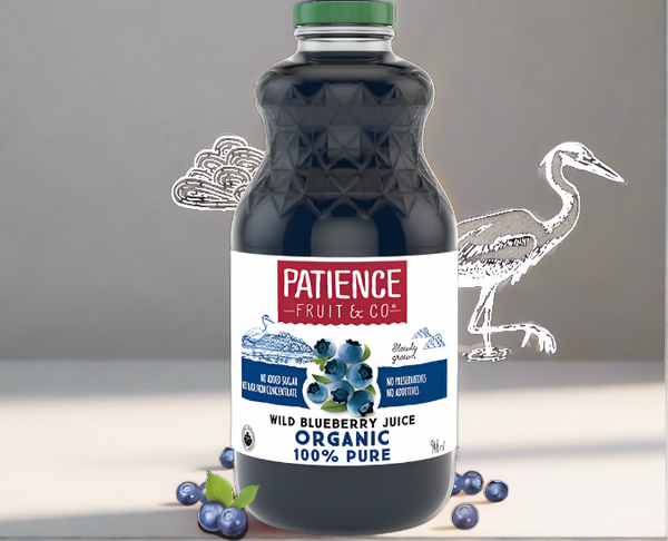 Patience Fruit & Co. Pure Unsweetened Organic Wild Blueberry Juice (946mL)