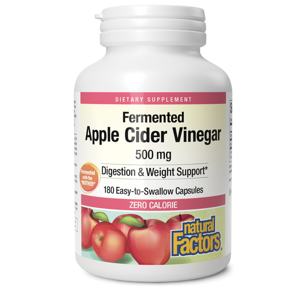 Natural Factors fermented Apple Cider Vinegar 500 mg (90 Capsules)