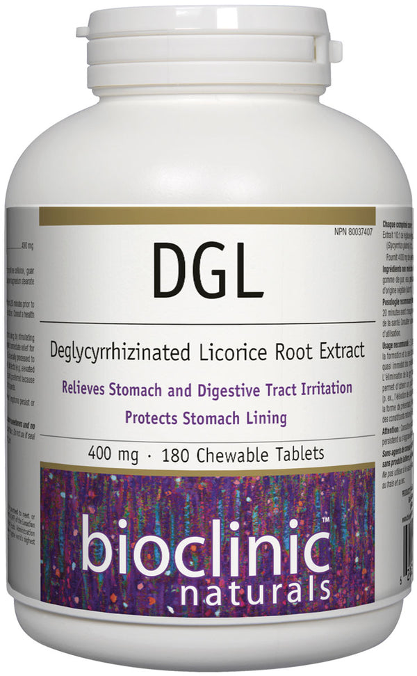 BioClinic Naturals DGL 400mg (180 Chewable Tablets)
