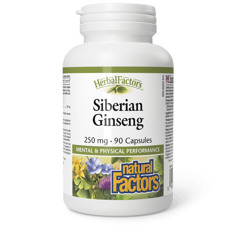 Natural Factors HerbalFactors Siberian Ginseng 250 mg (90 Capsules)