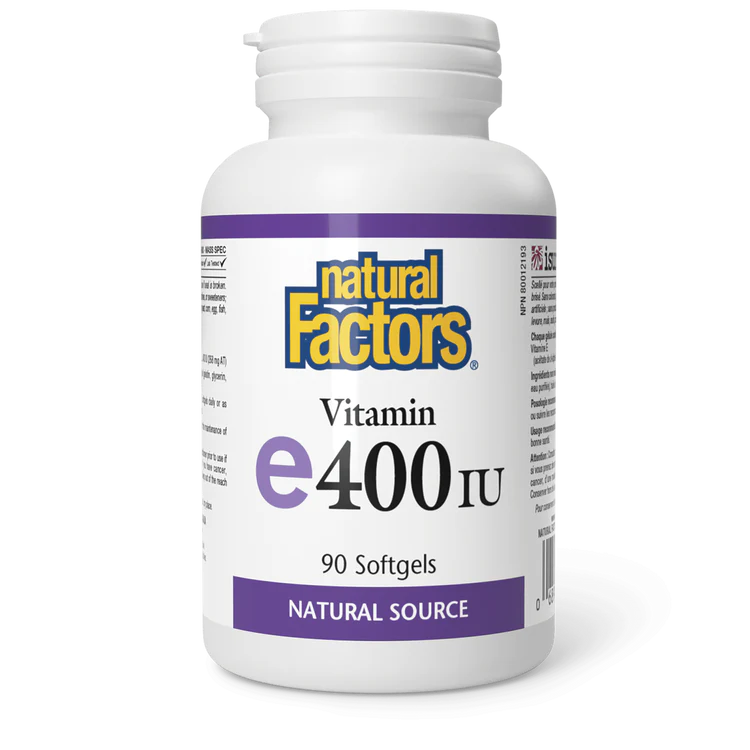 Natural Factors 維生素 E 400 IU（90 粒軟膠囊） 