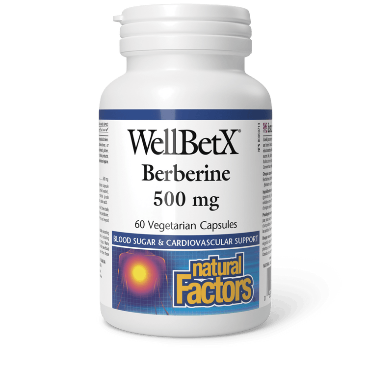 Natural Factors WellBetX Berberine 500 mg (60 Vegetarian Capsules)