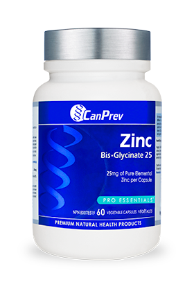 CanPrev Zinc Bis-Glycinate 25 (60 Vegetable Capsules)